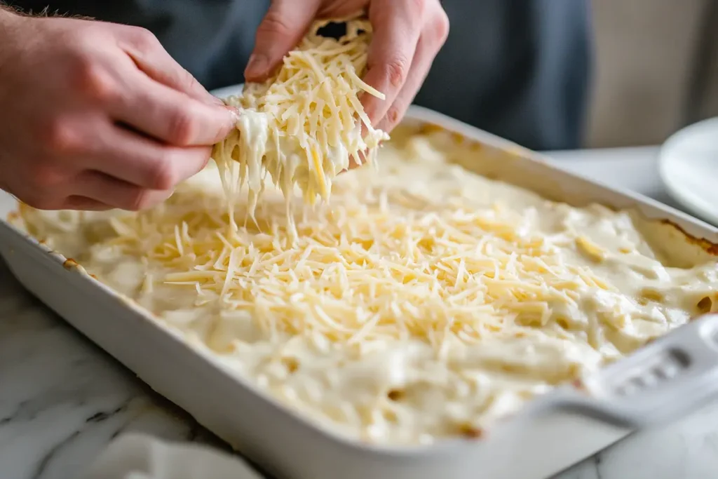 Cheese layer for the perfect lasagna.