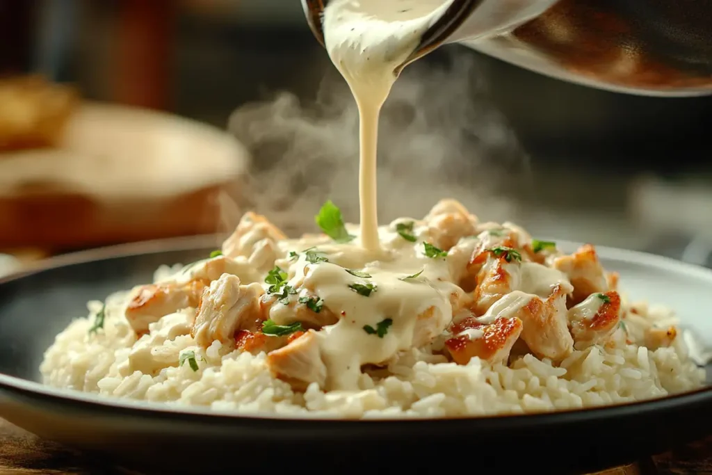 Cream-based sauce for chicken and rice