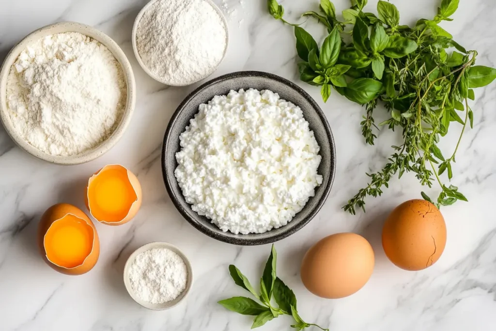 Ingredients for Cottage Cheese Flatbread Recipe