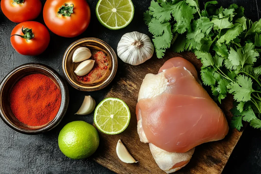 Key ingredients for Mexican chicken soup recipe.