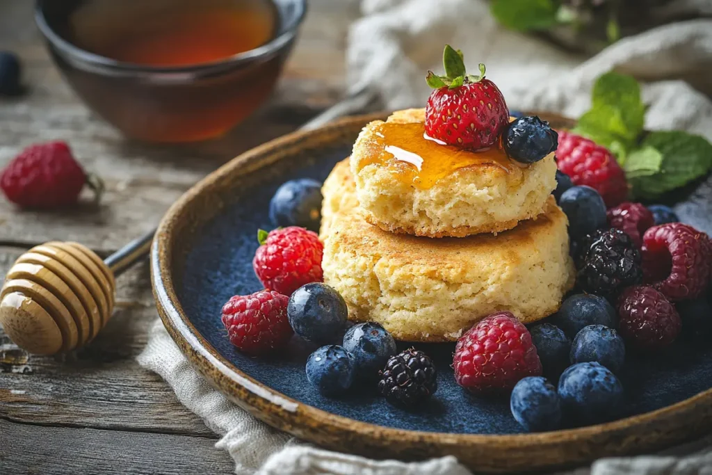 Gluten-free almond flour biscuits for breakfast.