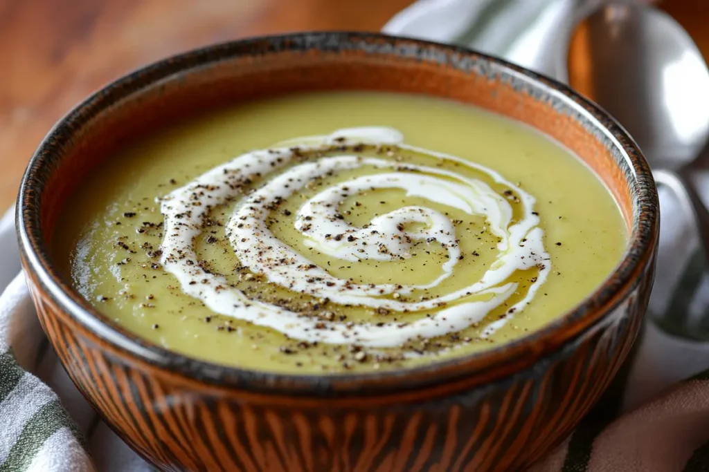 Creamy gluten-free potato leek soup.