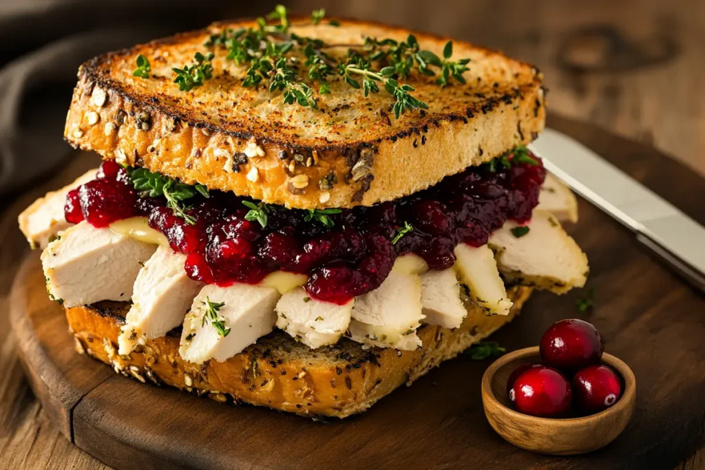 Turkey Sandwich with Cranberry Sauce