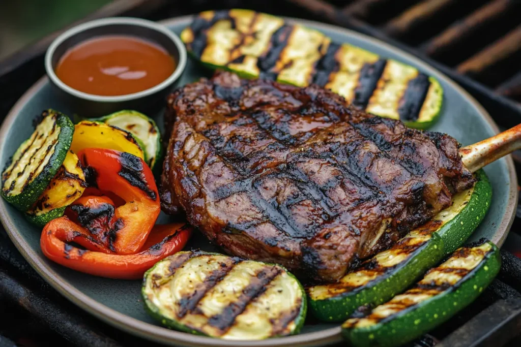 Grilled lamb shoulder with smoky char