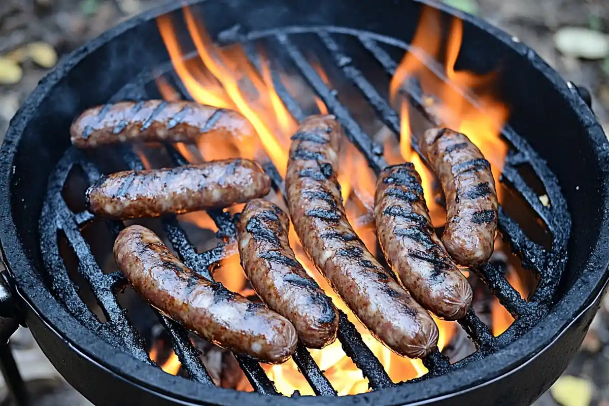 Best way to cook venison sausages on a grill.