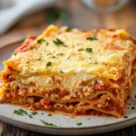 Correct layers for lasagna in a beautifully baked dish.