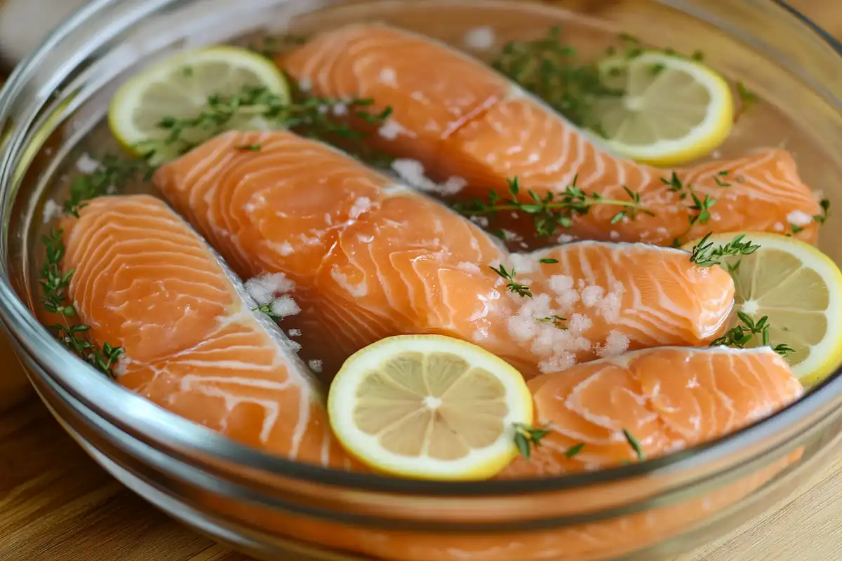 How to soak salmon before cooking in a brine solution