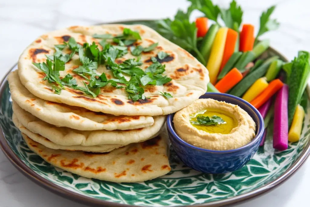 Cottage Cheese Flatbread Served with Toppings