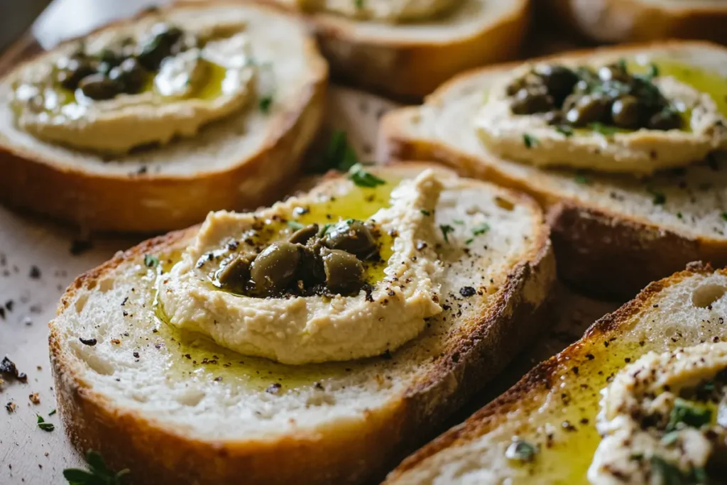 Sourdough bread with savory spreads