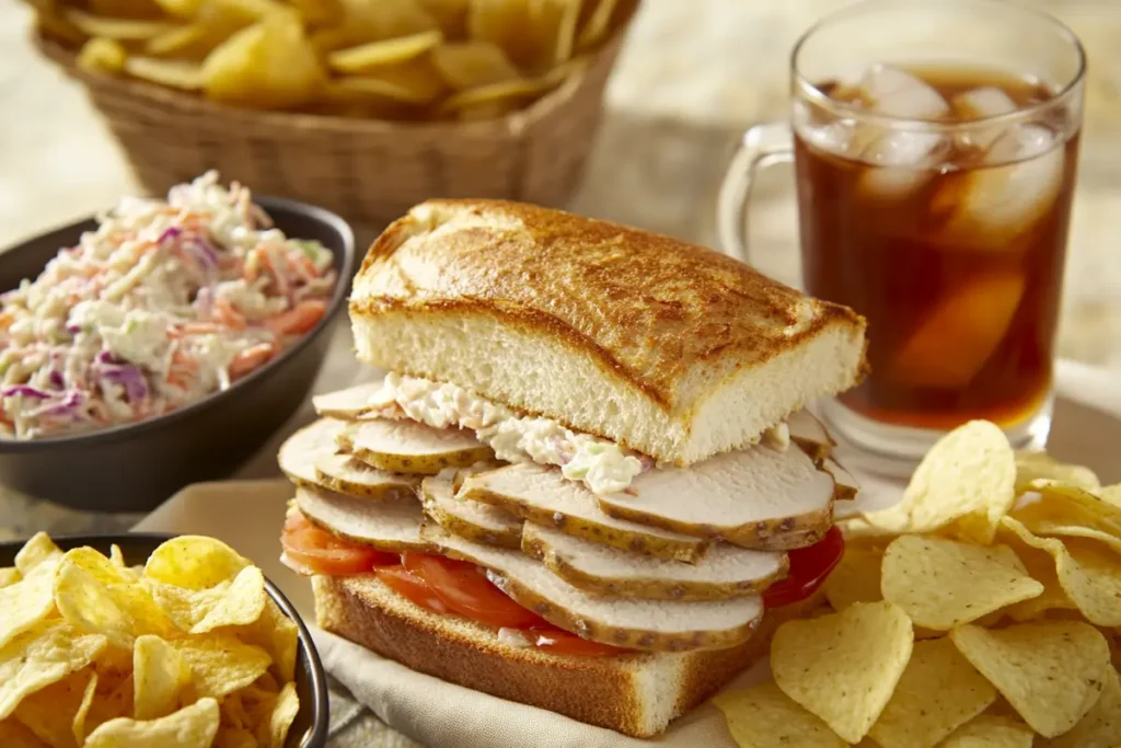 Turkey Sandwich Paired with Side Dishes