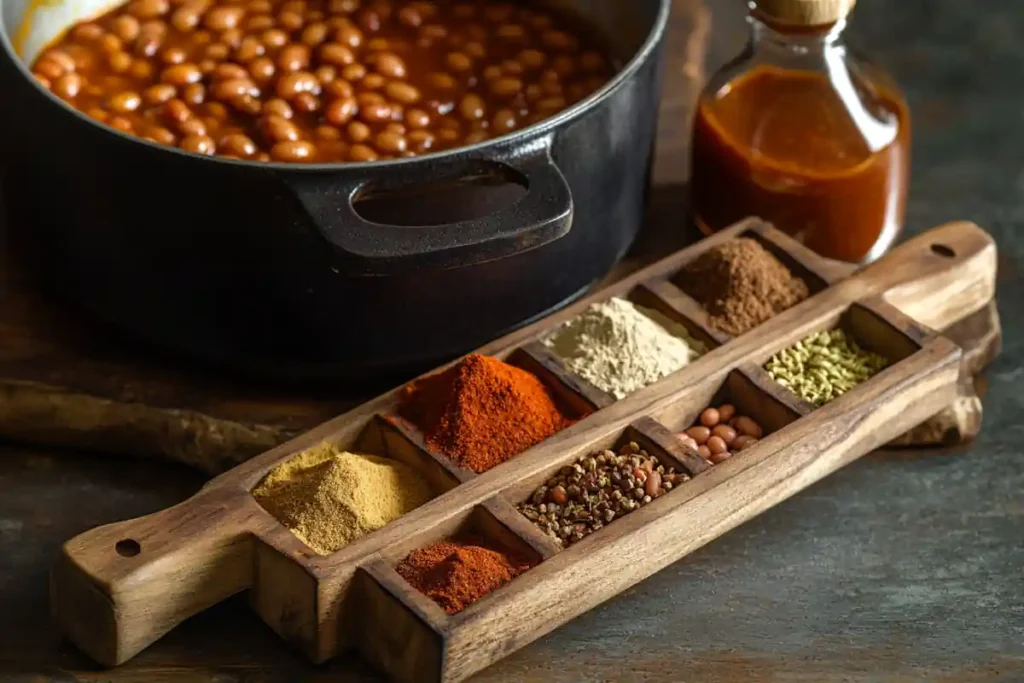 Spices and seasonings for baked beans