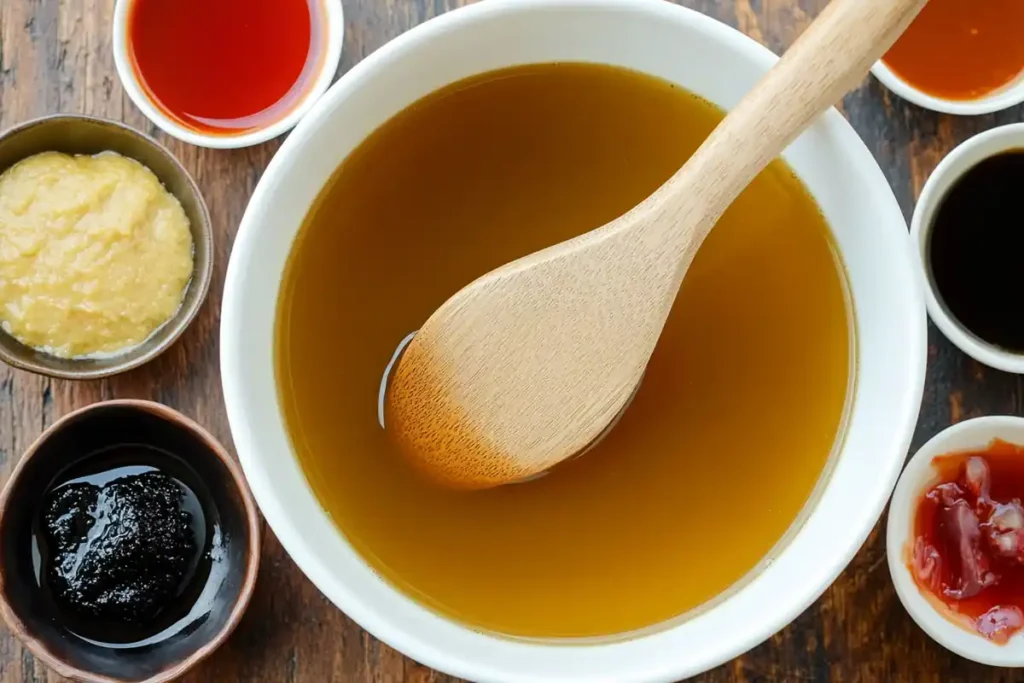 Fermented ingredients in soup for umami