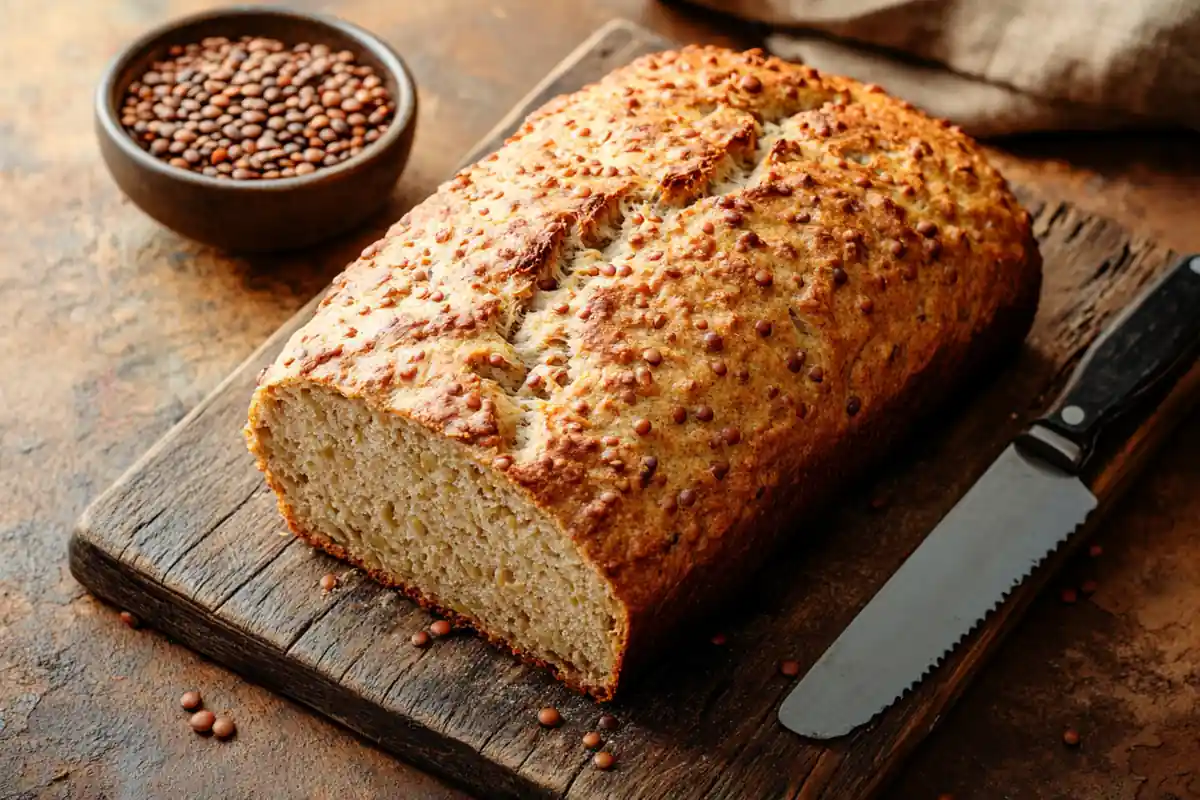 Lentil bread recipe - A freshly baked gluten-free loaf