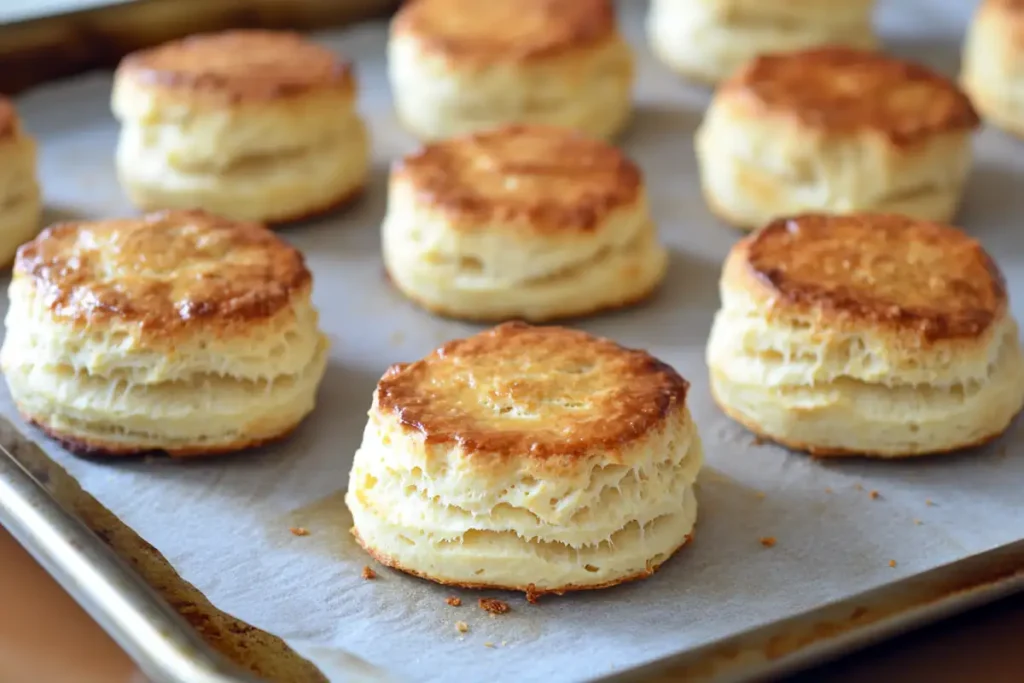 Homemade American breakfast biscuits fresh out of the oven