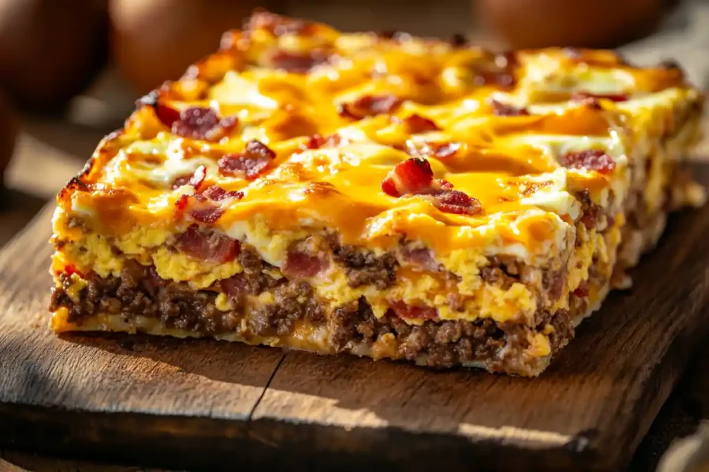 Meat and cheese carnivore breakfast casserole