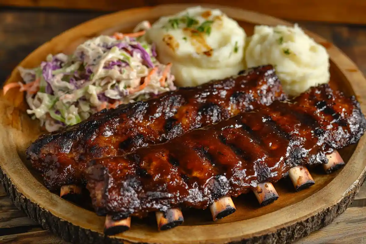 Country style beef ribs recipe perfectly cooked with BBQ sauce.