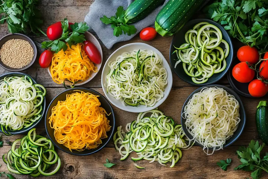 Different types of keto spaghetti alternatives