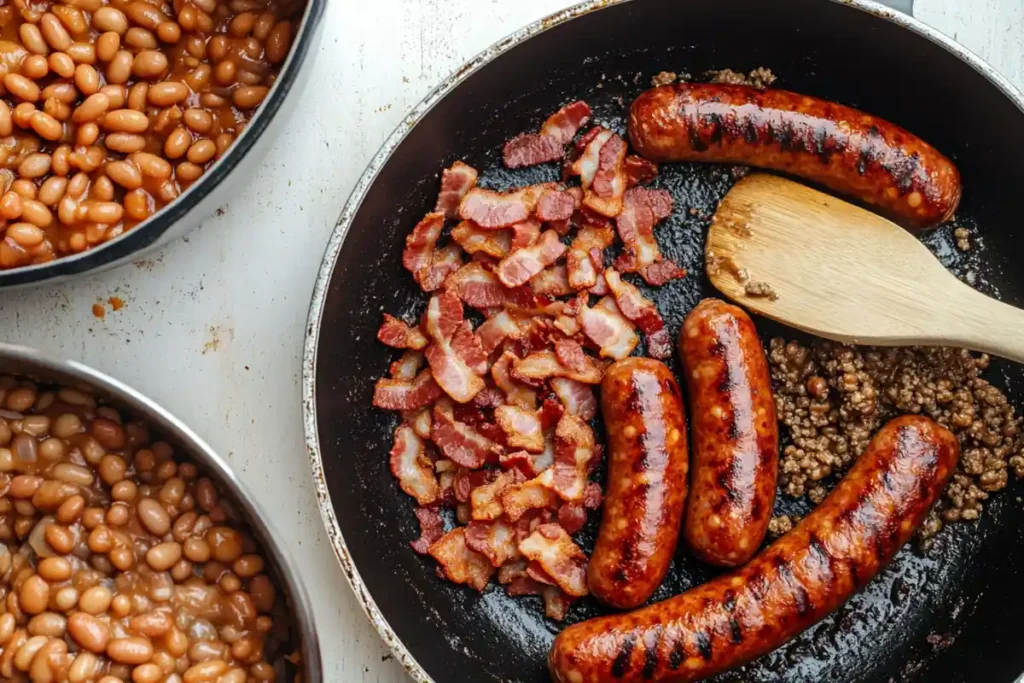 Savory meats to add to baked beans