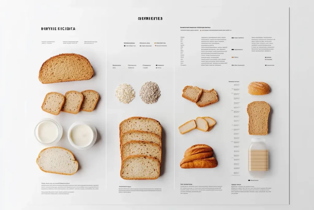 A comparison chart showcasing the nutritional benefits of yogurt and bread.