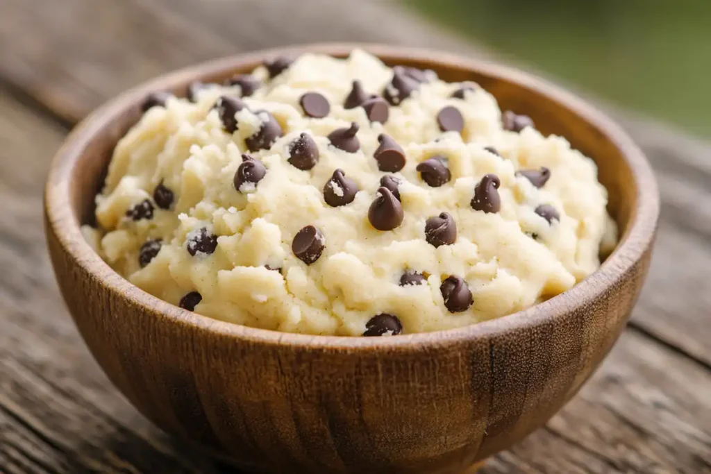 Delicious keto cookie dough in a bowl