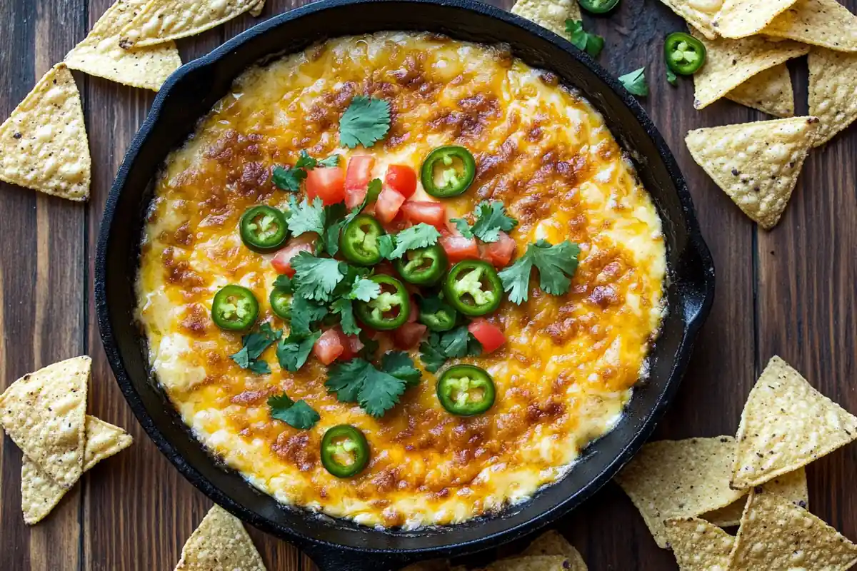 Smoky, creamy smoked queso dip with tortilla chips