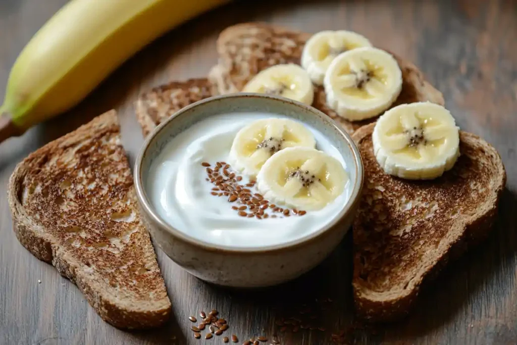 Yogurt with bread for digestion